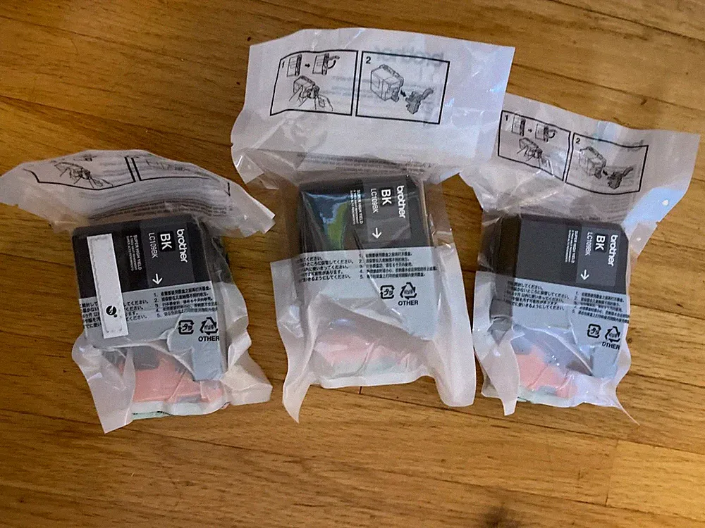 3 X Genuine BROTHER LC109 XXL BK Ink Cartridge Supee High Yield LC109BK