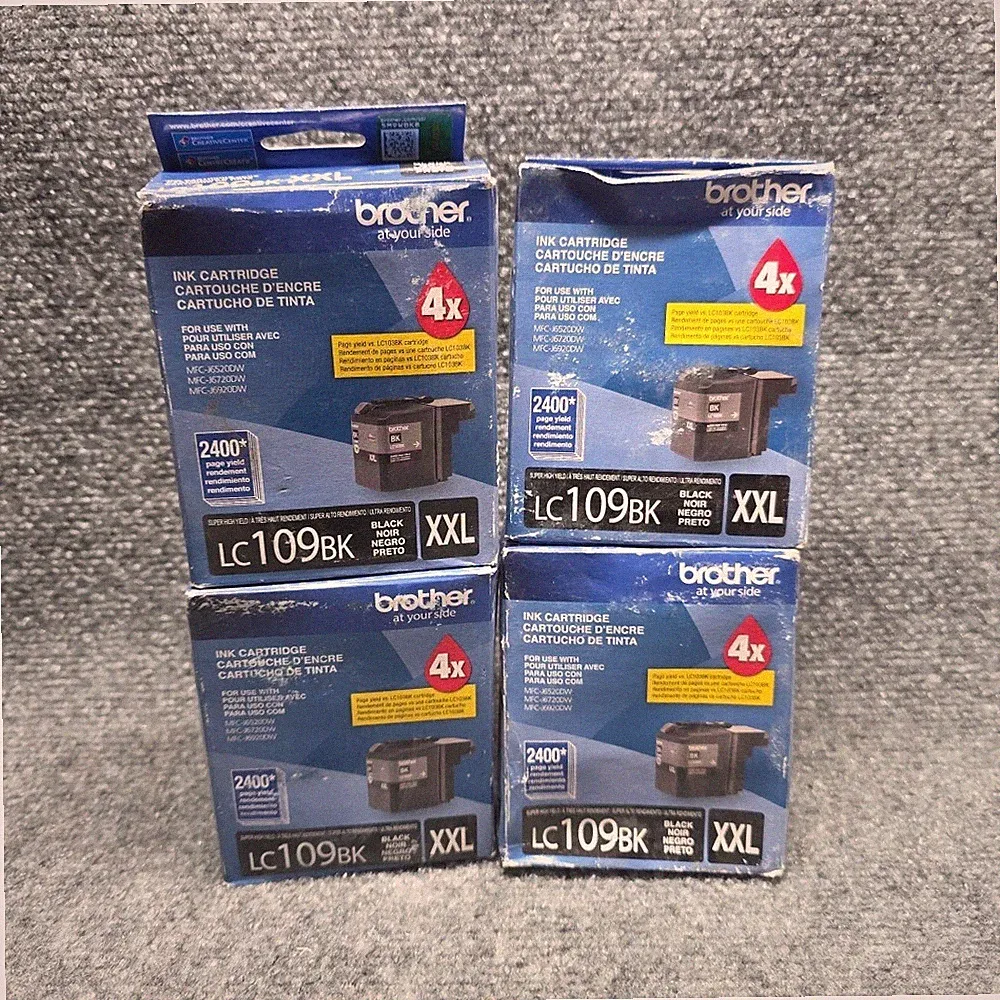 4X Genuine BROTHER LC109BK XXL Black Extra High Yield Ink Cartridges Exp 06/17