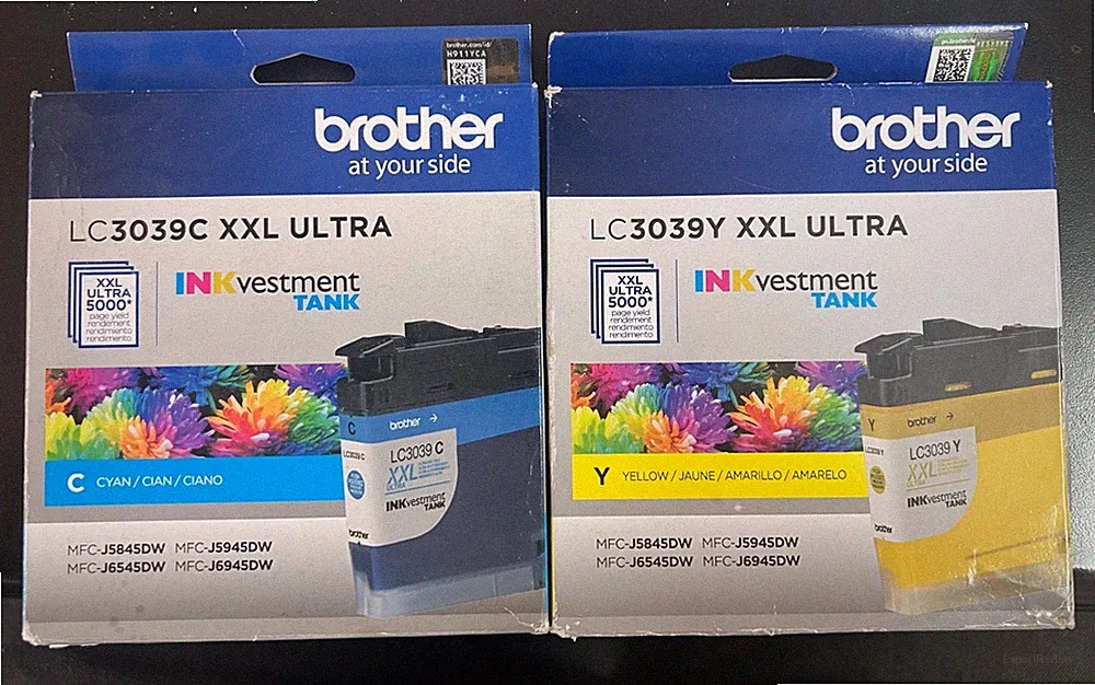Brother LC3039Y XXL Ultra High-Yield Yellow & Cyan Ink Cartridge OEM 2397/2OB