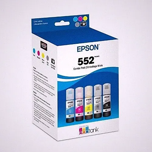 Epson 552 EcoTank Ink Ultra-High Capacity Bottle 5 Color Combo Pack ET-8500 8550