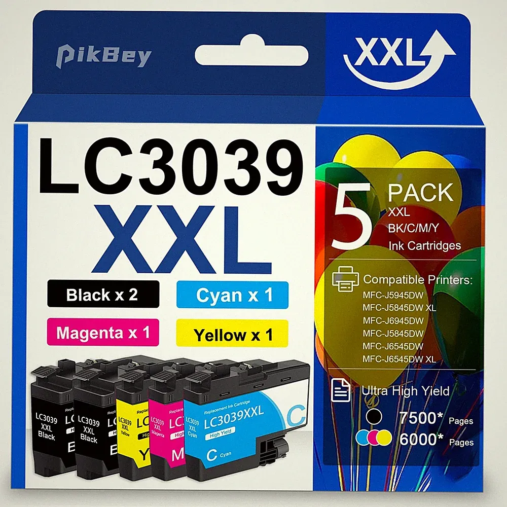 LC3039XXL Ink Cartridges Ultra High-Yield for Brothers LC3037 LC3039 Ink Cart...