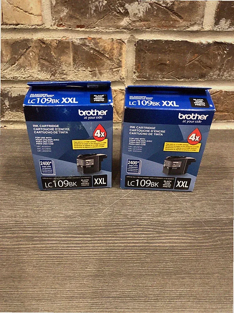 NEW 2 Genuine BROTHER LC109BK XXL Black Extra High Yield Ink Cartridges